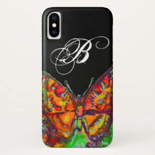 Etui iPhone Case-Mate COLORÉ BUTTERFLY ROUGE OR JAUNE MONOGRAM Noir