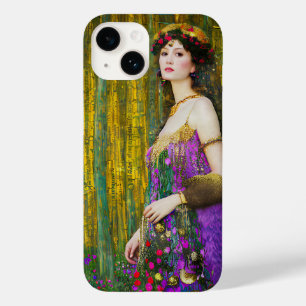 Coque Pour iPhone 14 Coloré Klimt Style Collage Portrait d'une femme