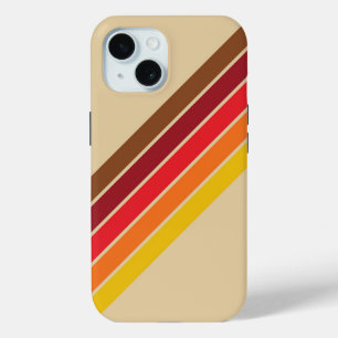 Coque Pour iPhone 15 Coloré les années 70 80s Retro Racing Stripes