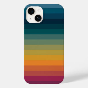 Coque Pour iPhone 14 Coloré les années 70 80s Retro Rainbow Stripes
