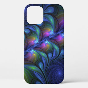 Case-Mate iPhone Case Coloré Lumineux Abstrait Bleu rose Vert Fractal