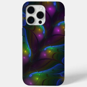 Coque iPhone 15 Pro Max Coloré Lumineux Abstrait moderne Trippy Fractal