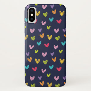 Case-Mate iPhone Case Coloré mignon main tiré Coeurs Motif
