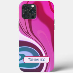 Case-Mate iPhone Case Coloré moderne rayé Abstrait rose vif Nom