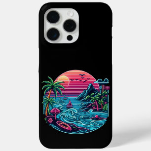 Coque iPhone 15 Pro Max Coloré. néon tropical/hawaïen