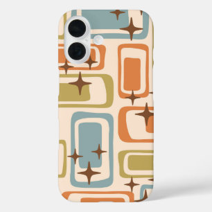 Coque Pour iPhone 16 Coloré Rétro Mi-Siècle moderne Atomique Abstrait