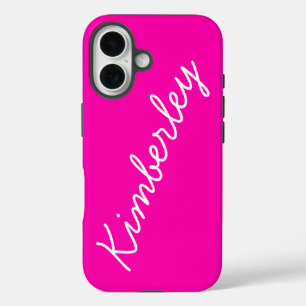 Coque Pour iPhone 16 Coloré rose néon Monogramme mode tendance Couleurs
