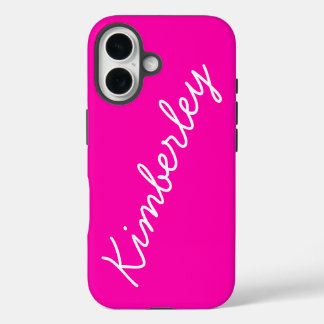 Coque Pour iPhone 16 Coloré rose néon Monogramme mode tendance Couleurs