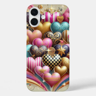 COQUES iPhone 16 PLUS COLORÉ VALENTINE AIME LES COEURS