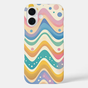 Coque Pour iPhone 16 Coloré Wavy Chevron Zigzag