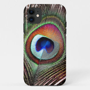 Coque iPhone 11 Colorful Copper Peacock Feather