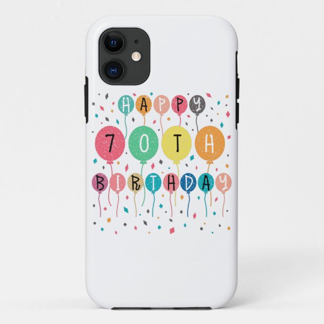 Coques Case-Mate iPhone Colorful Happy 70e anniversaire (Dos)