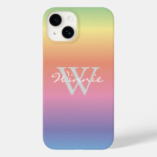 Coques Pour iPhone Coloris Pastel coloré Arc-en-ciel Monogramme