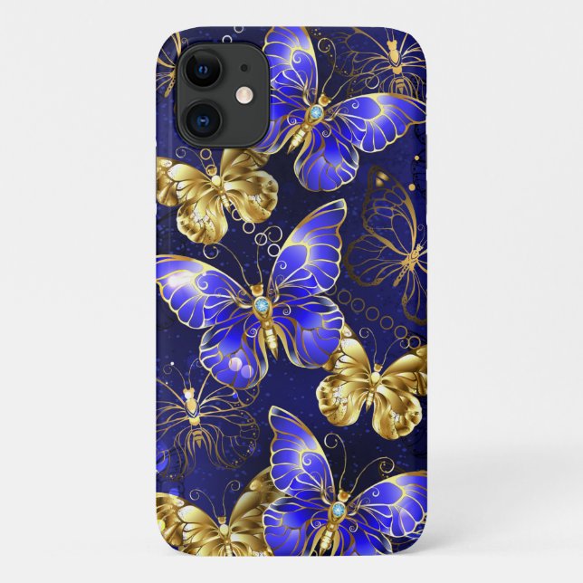 Coques Case-Mate iPhone Composition avec papillons Sapphire (Dos)