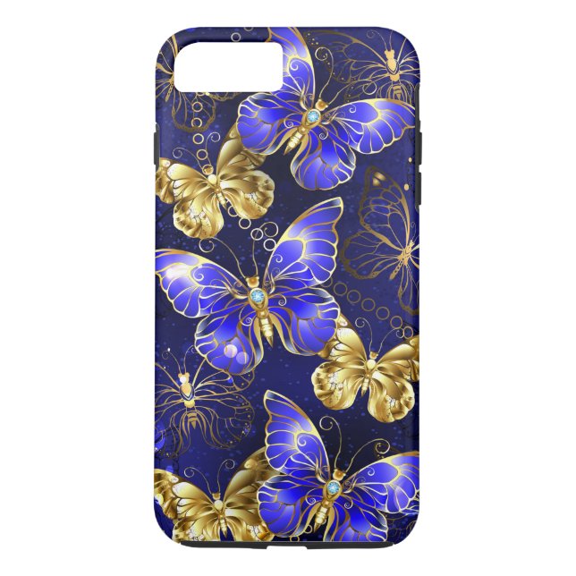 Coques Case-Mate iPhone Composition avec papillons Sapphire (Dos)