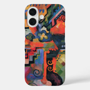 Coque Pour iPhone 16 Composition colorée par August Macke, Art Vintage