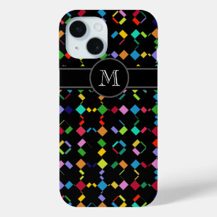 Coque Pour iPhone 15 composition en tuiles colorées