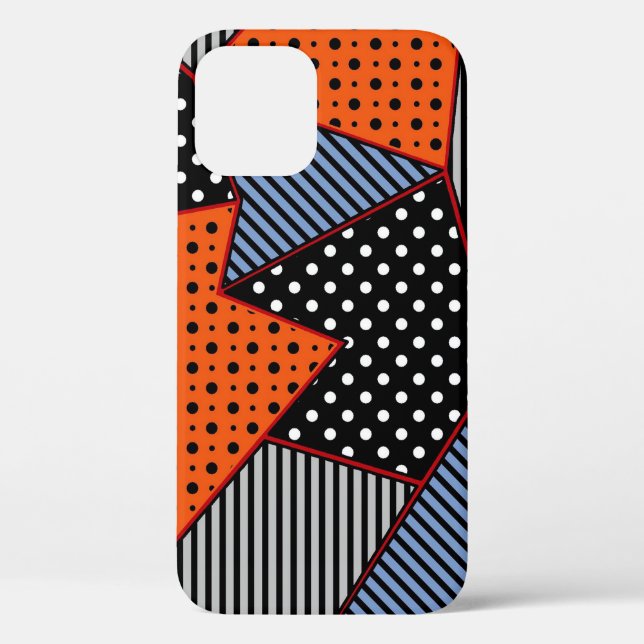 Coques Case-Mate iPhone Composition géométrique Abstraite : Bleu orange (Verso)