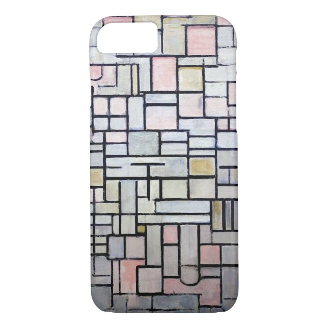 Coques Case-Mate iPhone Composition rose et gris, Mondrian (Dos)