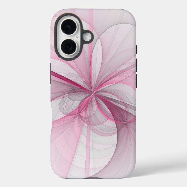 Coques Case-Mate iPhone Conception Abstraite de fractal rose pâle moderne (Verso)