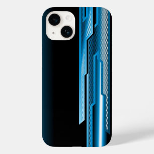 Coque Pour iPhone 14 Conception Abstraite Masculine Bleu Ciel Noir