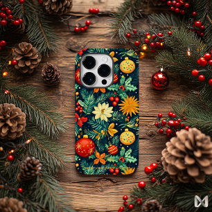 Coque Pour iPhone 14 Pro Conception artistique de décoration de Noël classi