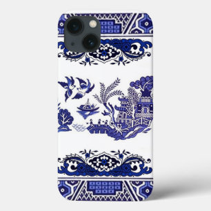 Case-Mate iPhone Case Conception bleue bleue et blanche de saule de la