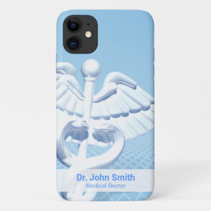 Case-Mate iPhone Case Conception bleue de Caduceus 3D blanc Médicale