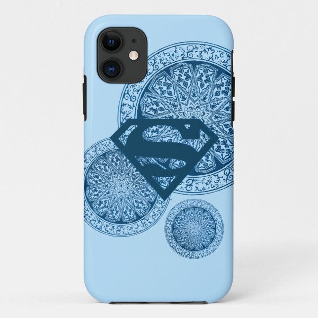 Coques Case-Mate iPhone Conception bleue de cercle de Supergirl (Dos)