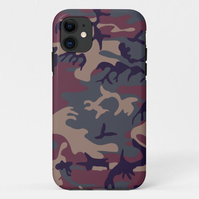 Coques Case-Mate iPhone Conception brune grise rouge de camouflage (Dos)