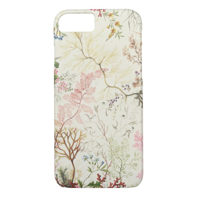 Coques Case-Mate iPhone Conception d'algue pour le matériel en soie (la (Dos)