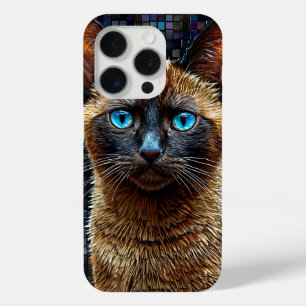 Coque iPhone 15 Pro Conception d'animaux de chaton siamois, chat de co