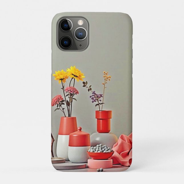 Coques Case-Mate iPhone Conception d'arrangement jaune rouge vibrant (Dos)