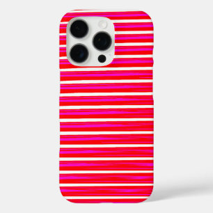 Coques iPhone 16 Pro Conception de bandes en rouge et blanc