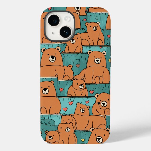 Coques Case-Mate iPhone Conception de boîtier téléphonique Motif d'ours ad (Verso)