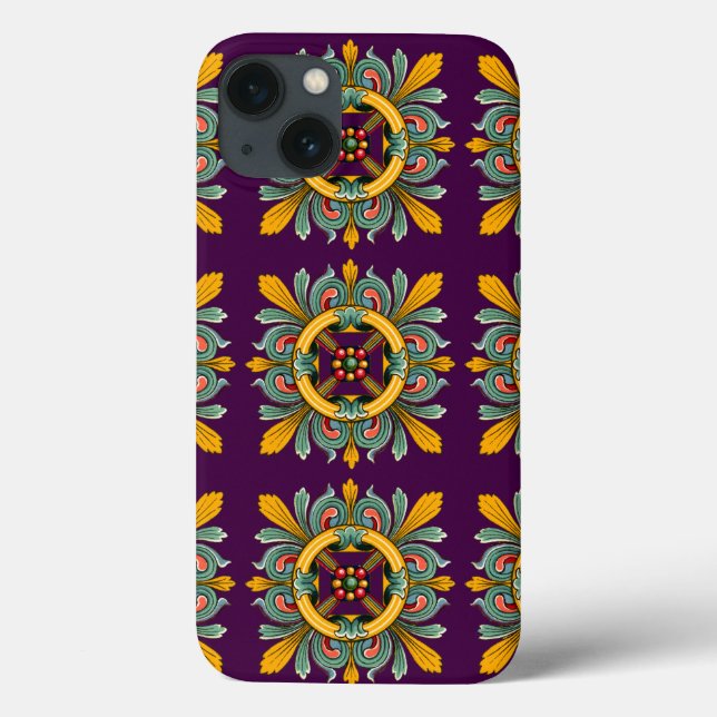 Coques Case-Mate iPhone Conception de carreaux victoriens violets (Verso)