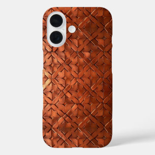 Coque Pour iPhone 16 Conception de carrelage en cuivre élégante : Éleve
