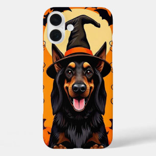 Coques iPhone 16 Plus Conception de chiot effrayant de chien d'Halloween