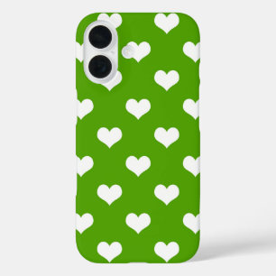 Coque Pour iPhone 16 Conception de coeurs adorables verts blancs