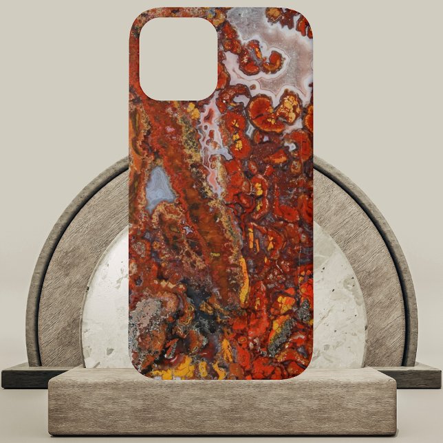 Coques Case-Mate iPhone Conception de dalles d'agneau du Maroc (Moroccan Agate Slab Design Phone Case on Marble and Wood Podium)