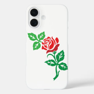 Coque Pour iPhone 16 Conception de fleur de rose rouge – Beauté florale