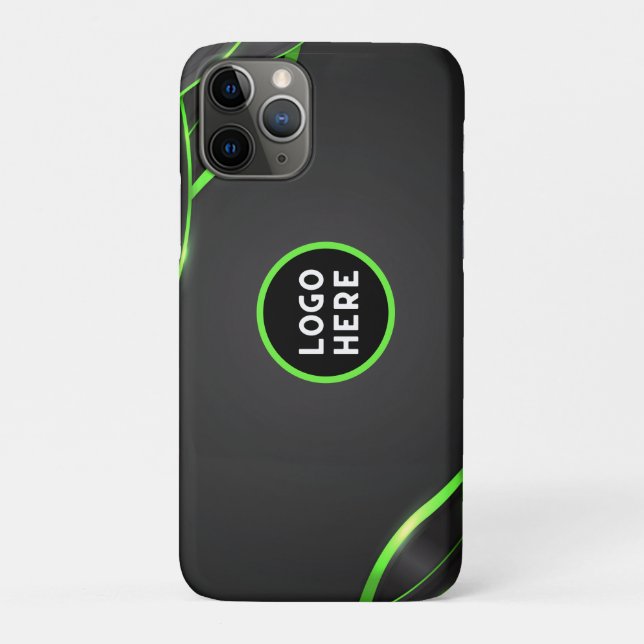 Coques Case-Mate iPhone Conception de fluide abstrait noir et vert | Ajout (Dos)