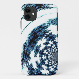 Coque Case-Mate Pour iPhone Conception de fractale bleu chic