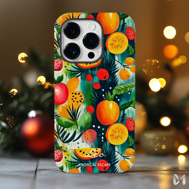 Coques Case-Mate iPhone Conception de fruits d'évasion tropicale avec oran (Créateur téléchargé)