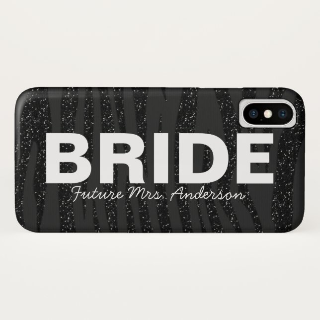 Coques Case-Mate iPhone Conception de la Parties scintillant Black Zebra B (Dos (Horizontal))