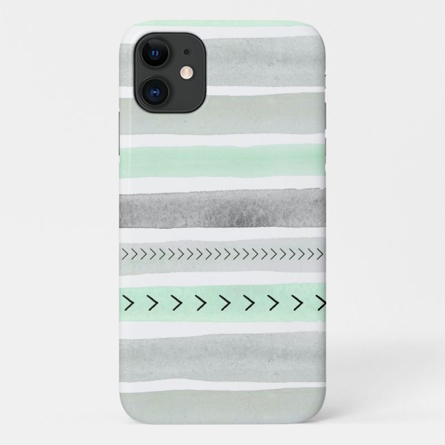 Coques Case-Mate iPhone Conception de l'aquarelle verte à la mode Mint (Dos)