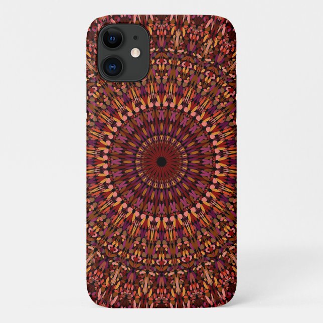 Coques Case-Mate iPhone Conception de mandala marron floral (Dos)