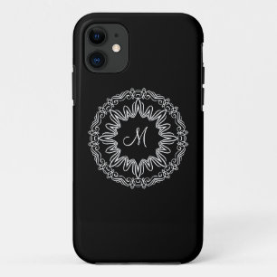 Coque iPhone 11 Conception de monogramme décoratif personnalisée