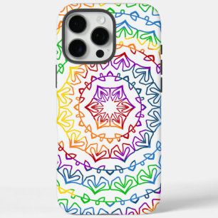 iPhone 16 Pro Max Case Conception de motif de mandala arc-en-ciel