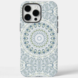 Coques iPhone 16 Pro Max Conception de motif mandala bleu et vert serein